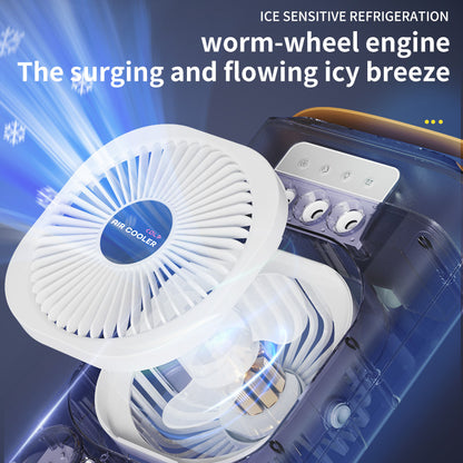 Black 3-in-1 Portable Air Cooler Fan - Desktop Humidifier & LED Light, Nano Mist V888-ELOSUNG31135