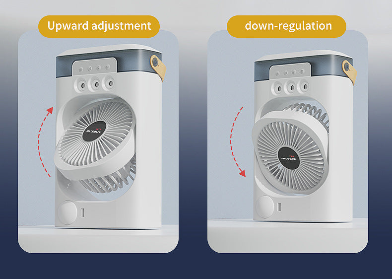 Black 3-in-1 Portable Air Cooler Fan - Desktop Humidifier & LED Light, Nano Mist V888-ELOSUNG31135