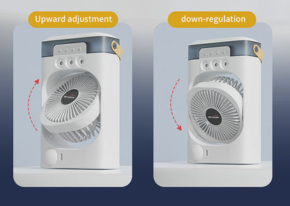 Black 3-in-1 Portable Air Cooler Fan - Desktop Humidifier & LED Light, Nano Mist V888-ELOSUNG31135