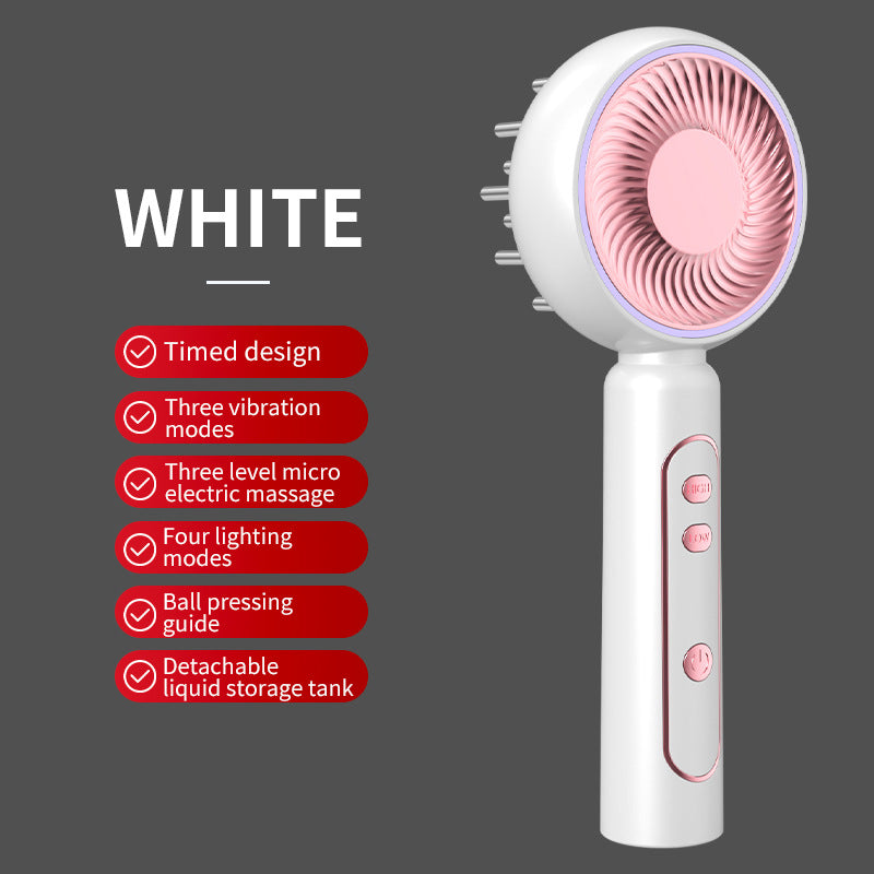 White Advanced Scalp Therapy Comb: Red/Blue Light, EMS & Serum Applicator V888-ELOSUNG31136