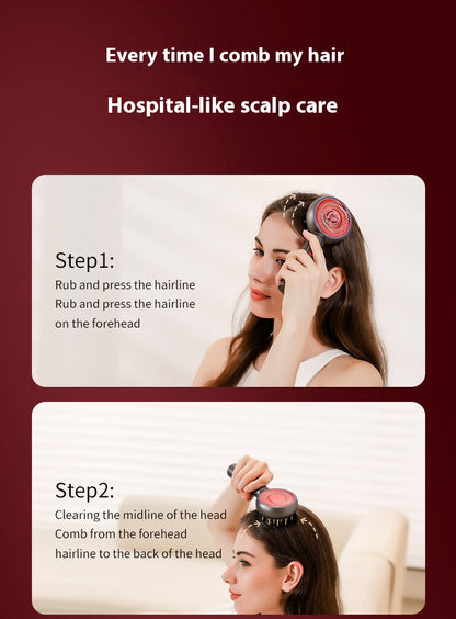White Advanced Scalp Therapy Comb: Red/Blue Light, EMS & Serum Applicator V888-ELOSUNG31136