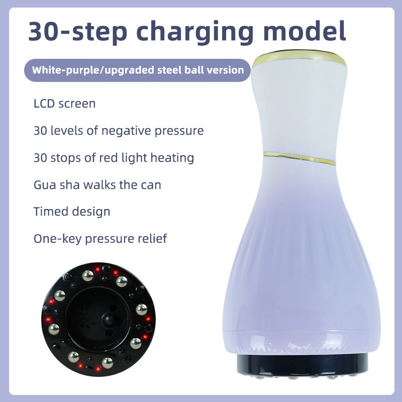 Gradient white purple Portable Electric Cupping Therapy Device - Adjustable Intensity & Heat V888-ELOSUNG31140