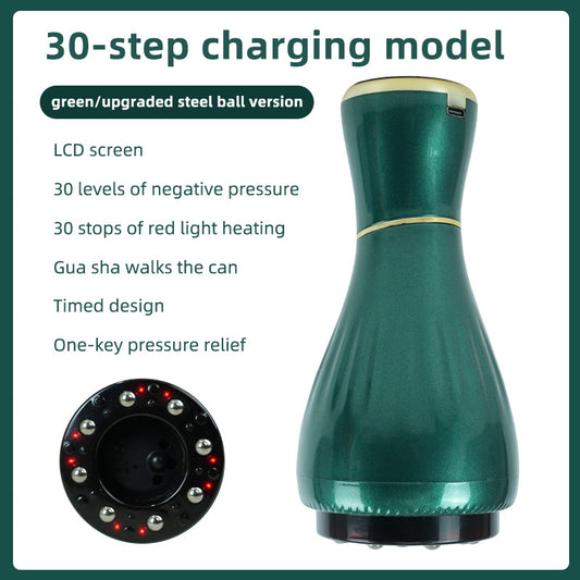 Green Portable Electric Cupping Therapy Device - Adjustable Intensity & Heat V888-ELOSUNG31141