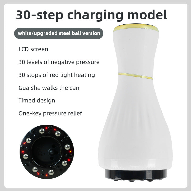 White Portable Electric Cupping Therapy Device - Adjustable Intensity & Heat V888-ELOSUNG31143