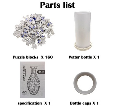 Unique 3D Puzzle Vase with Built-in Water Holder - Fun DIY Project (Blue and White) V888-ELOSUNG31144