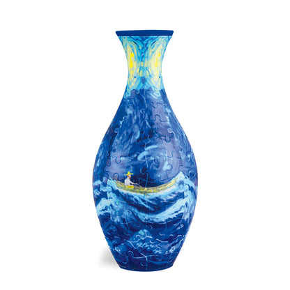 Unique 3D Puzzle Vase with Built-in Water Holder - Fun DIY Project (Blue Boat) V888-ELOSUNG31145