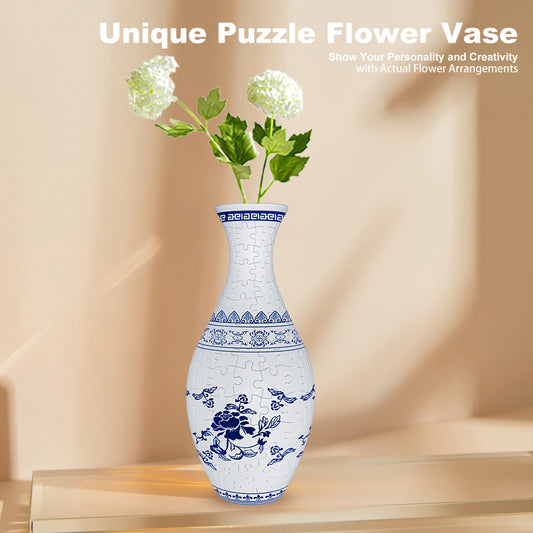 Unique 3D Puzzle Vase with Built-in Water Holder - Fun DIY Project (Blue Boat) V888-ELOSUNG31145