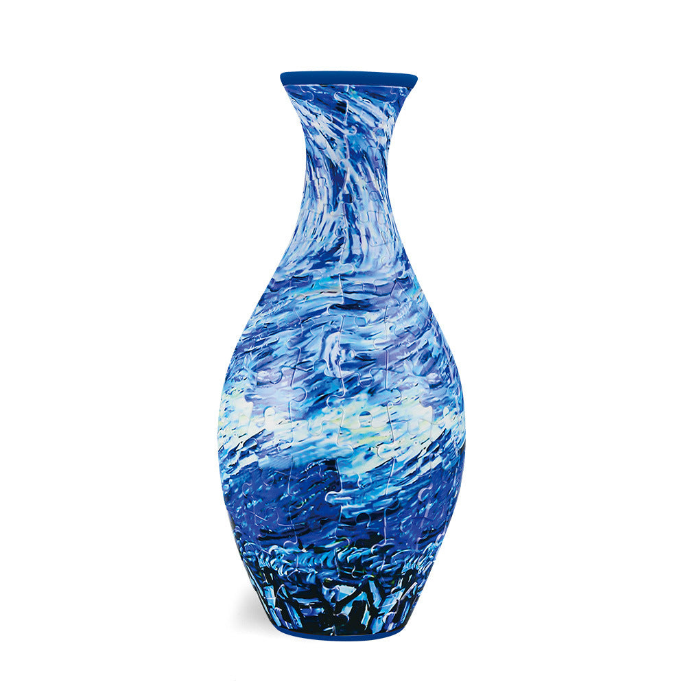 Unique 3D Puzzle Vase with Built-in Water Holder - Fun DIY Project (Waves) V888-ELOSUNG31147