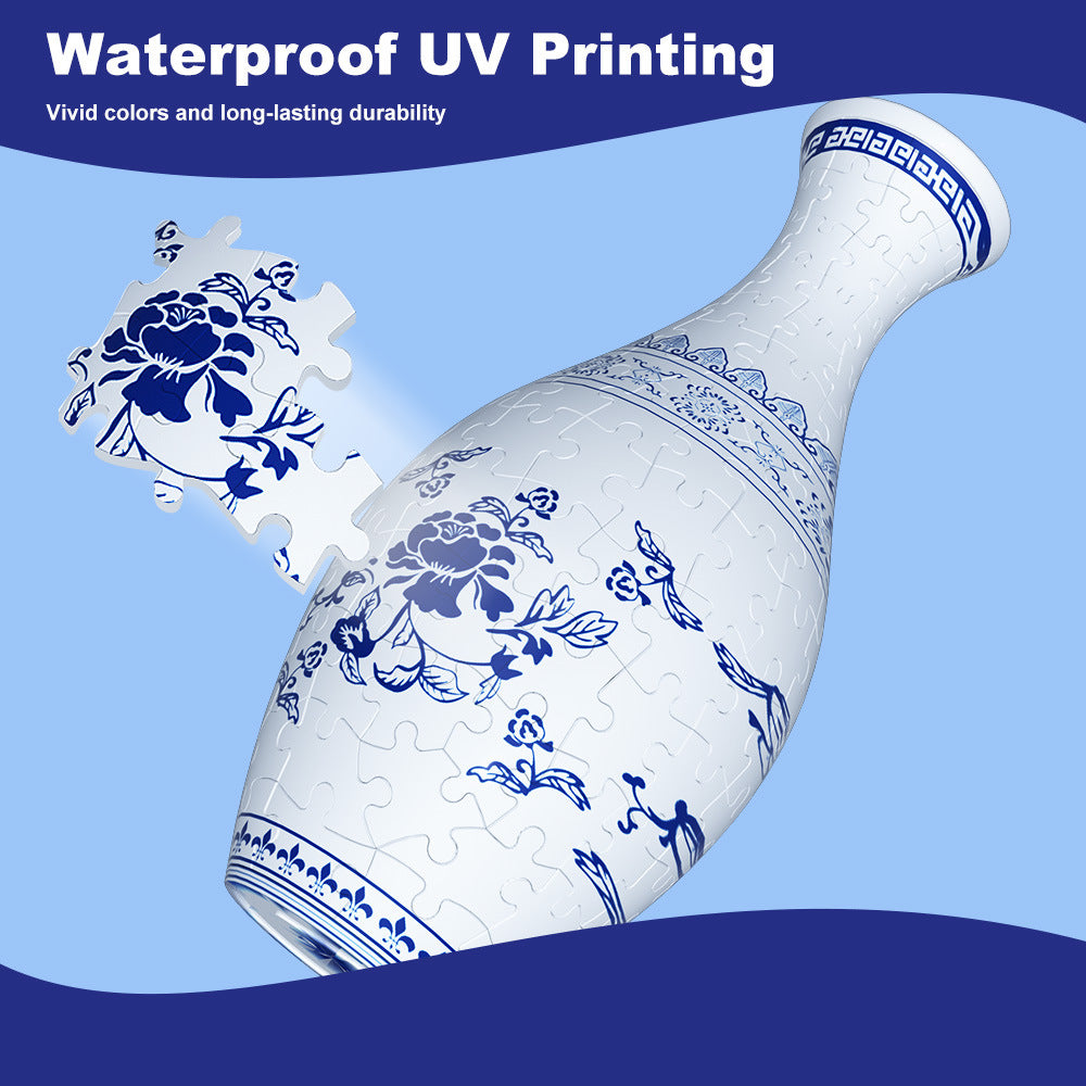 Unique 3D Puzzle Vase with Built-in Water Holder - Fun DIY Project (Autumn) V888-ELOSUNG31148