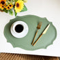 4 pcs Retro Faux Leather Placemat - Waterproof & Oil-Proof Dining Table Mat ( Bean Green) V888-ELOSUNG31201