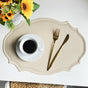 4 pcs Retro Faux Leather Placemat - Waterproof & Oil-Proof Dining Table Mat (Beige) V888-ELOSUNG31203