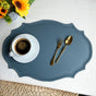 4 pcs Retro Faux Leather Placemat - Waterproof & Oil-Proof Dining Table Mat (Light blue) V888-ELOSUNG31204