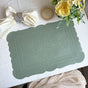 4 pcs Decorative Faux Leather Placemats - Unique Shape, Beautiful Packaging (Bean green) V888-ELOSUNG31206