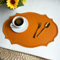 4 pcs Retro Faux Leather Placemat - Waterproof & Oil-Proof Dining Table Mat (Yellow) V888-ELOSUNG31222