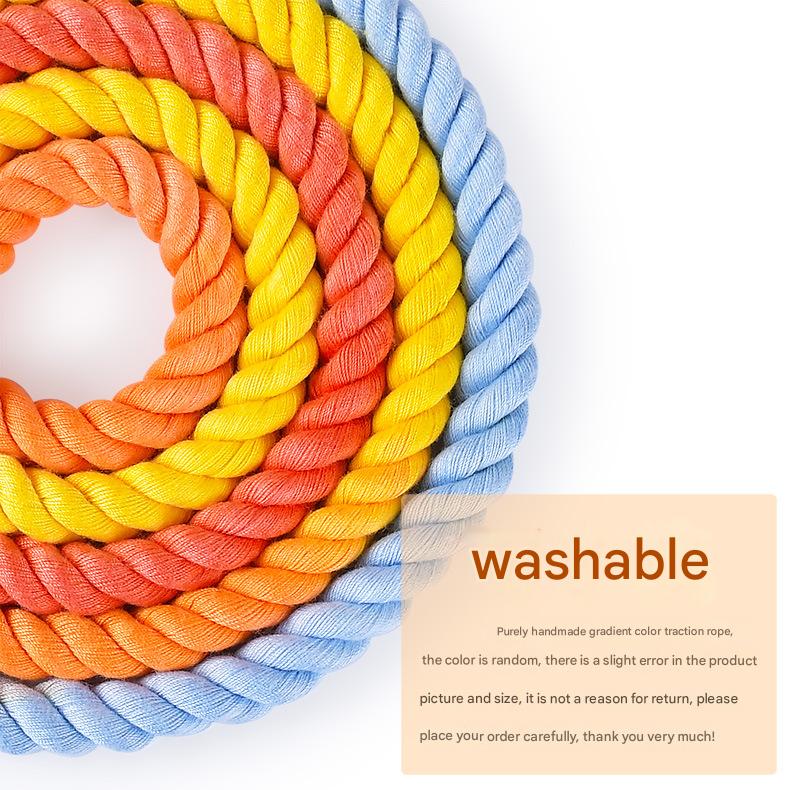 Handmade Rope Dog Collar and Leash Set - Colorful Woven Cotton Cotton (Black - Size M) V888-ELOSUNG31290