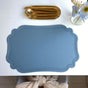 4 pcs Retro Faux Leather Placemat - Waterproof & Oil-Proof Dining Table Mat (Light blue) V888-ELOSUNG31293