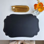 4 pcs Retro Faux Leather Placemat - Waterproof & Oil-Proof Dining Table Mat (Black) V888-ELOSUNG31295
