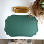 4 pcs Retro Faux Leather Placemat - Waterproof & Oil-Proof Dining Table Mat (Green) V888-ELOSUNG31296
