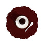 4 pcs Retro Faux Leather Placemat - Waterproof & Oil-Proof Dining Table Mat (Wine red) V888-ELOSUNG31304