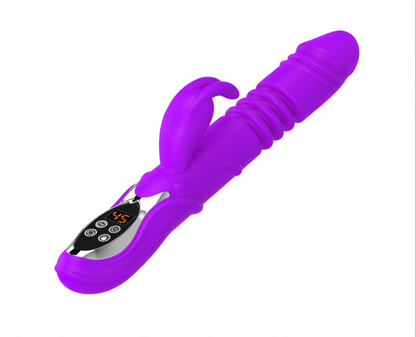 (Purple)Ultimate G-Spot & Clitoral Rabbit Vibrator - Telescopic, Heated, Rotating V888-ELOSUNG31309