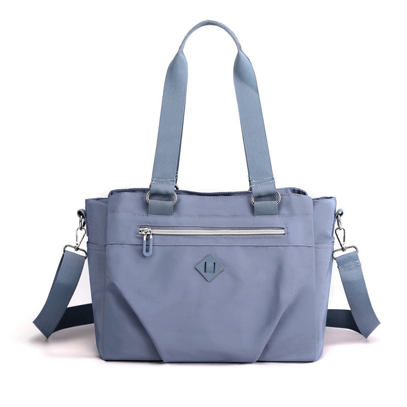 Blue Versatile Water-Repellent Nylon Tote Bag - Lightweight Multi-Pocket Shoulder & Crossbody Handbag V888-ELOSUNG32010