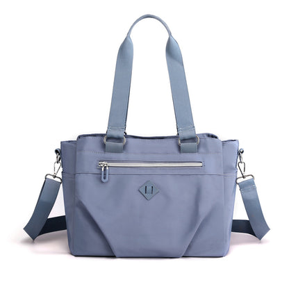 Blue Versatile Water-Repellent Nylon Tote Bag - Lightweight Multi-Pocket Shoulder & Crossbody Handbag V888-ELOSUNG32010