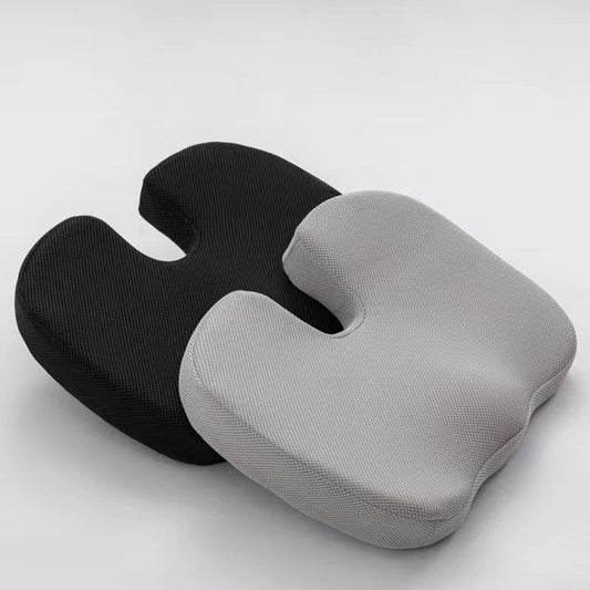 Black Ergonomic U-Shaped Memory Foam Seat Cushion - Coccyx Relief & Posture Support with Breathable Cover V888-ELOSUNG32015