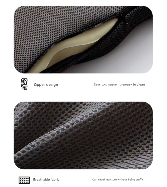 Black Ergonomic U-Shaped Memory Foam Seat Cushion - Coccyx Relief & Posture Support with Breathable Cover V888-ELOSUNG32015