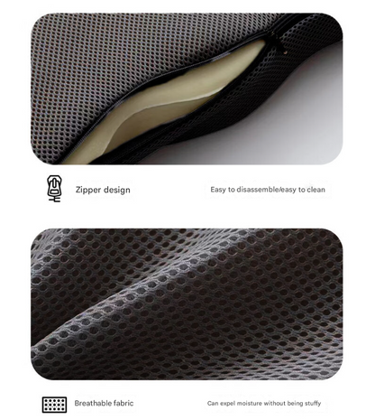 Black Ergonomic U-Shaped Memory Foam Seat Cushion - Coccyx Relief & Posture Support with Breathable Cover V888-ELOSUNG32015