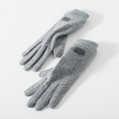 Grey Elegant Women's Wool Blend Winter Gloves - Cozy Fleece-Lined Touchscreen Warmth V888-ELOSUNG32028