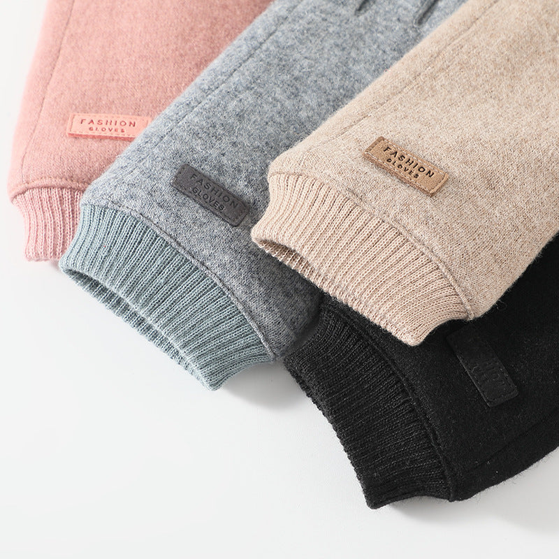 Grey Elegant Women's Wool Blend Winter Gloves - Cozy Fleece-Lined Touchscreen Warmth V888-ELOSUNG32028