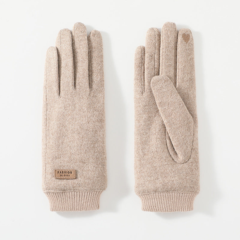 Black Elegant Women's Wool Blend Winter Gloves - Cozy Fleece-Lined Touchscreen Warmth V888-ELOSUNG32029