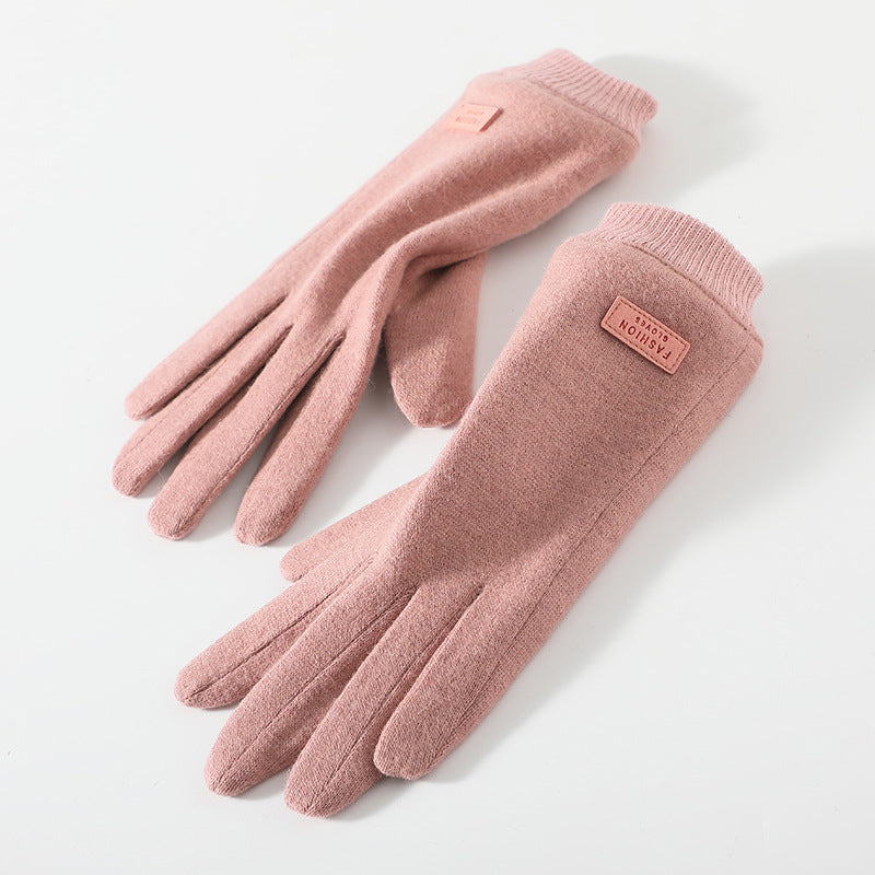Pink Elegant Women's Wool Blend Winter Gloves - Cozy Fleece-Lined Touchscreen Warmth V888-ELOSUNG32030