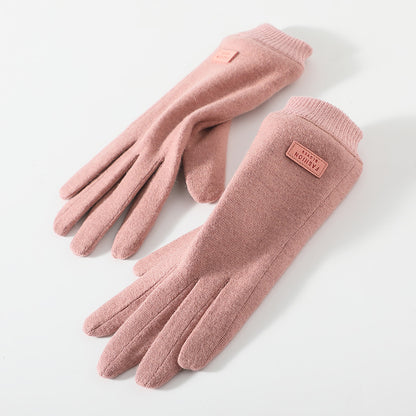 Pink Elegant Women's Wool Blend Winter Gloves - Cozy Fleece-Lined Touchscreen Warmth V888-ELOSUNG32030