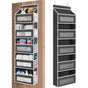 Black Heavy Duty 5-Tier Over-The-Door Hanging Organizer - Space-Saving Storage with Clear Windows & Mesh V888-ELOSUNG32039
