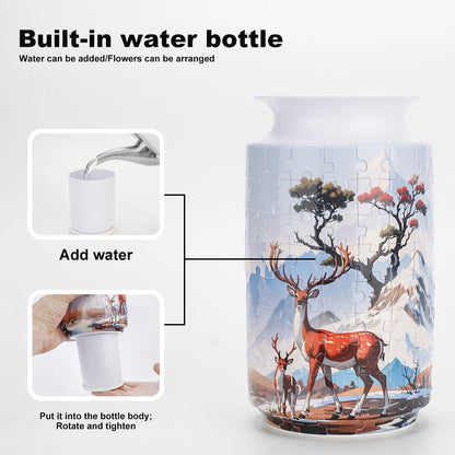Colorful Style 2 DIY 3D Puzzle Vase - Creative Jigsaw Flower Holder with Waterproof Liner - Decorative Home V888-ELOSUNG32043