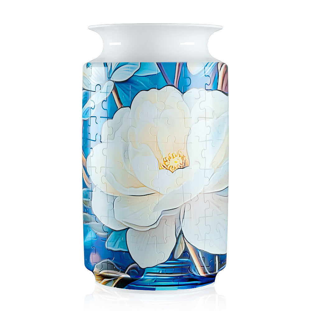 Colorful Style 3 DIY 3D Puzzle Vase - Creative Jigsaw Flower Holder with Waterproof Liner - Decorative Home V888-ELOSUNG32044