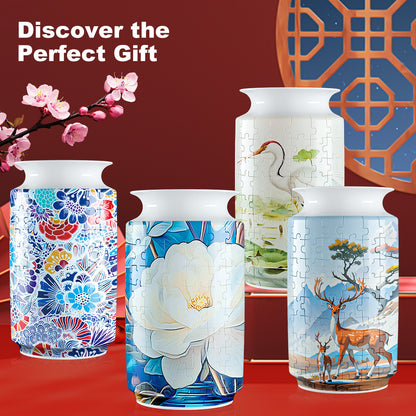 Colorful Style 4 DIY 3D Puzzle Vase - Creative Jigsaw Flower Holder with Waterproof Liner - Decorative Home V888-ELOSUNG32045