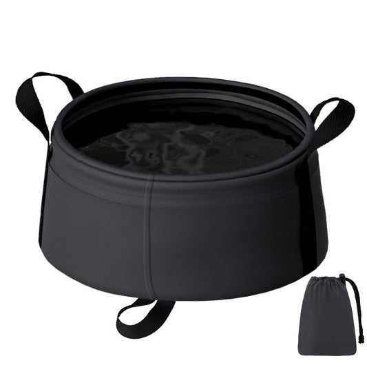 2 Pcs Black Ultra-Lightweight Collapsible Travel Basin - Waterproof Folding Bucket for Camping, Hiking & V888-ELOSUNG32057