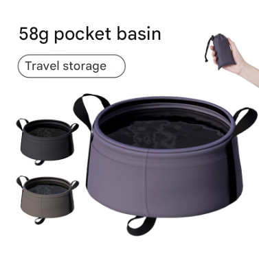 2 Pcs Black Ultra-Lightweight Collapsible Travel Basin - Waterproof Folding Bucket for Camping, Hiking & V888-ELOSUNG32057
