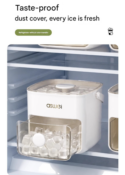 Green Innovative Press-Release Ice Cube Maker - Dual Layer Trays & Storage Bin (48 Cubes) V888-ELOSUNG32072