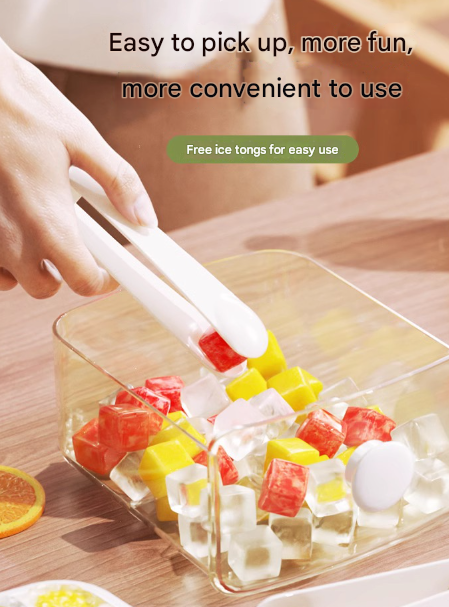 Green Innovative Press-Release Ice Cube Maker - Dual Layer Trays & Storage Bin (48 Cubes) V888-ELOSUNG32072