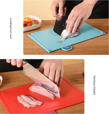 Coloerful 4-Piece Colour-Coded Index Cutting Board Set with Storage Stand - Food-Safe PP, Non-Slip, Easy V888-ELOSUNG32075