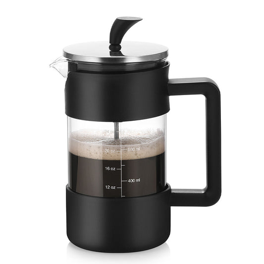 Black Classic 1000ml French Press Coffee & Tea Maker - Heat Resistant Borosilicate Glass, Stainless Steel V888-ELOSUNG32083