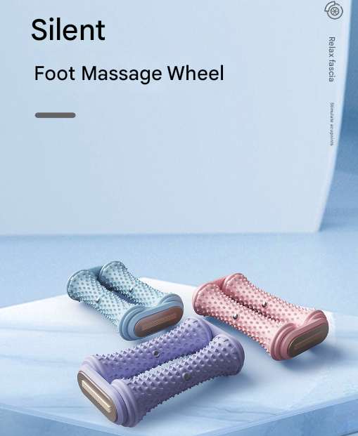 Blue Ergonomic Dual Foot Massage Roller - Deep Tissue Relief for Plantar Fasciitis, Arch Pain & Tired Feet V888-ELOSUNG32087
