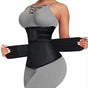 Size M Black Womens Sweat-Enhancing Waist Trainer Belt - Dual Strap Zipper Tummy Control Cincher for Workout V888-ELOSUNG32094