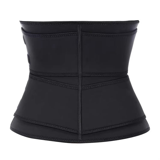 Size XL Black Womens Sweat-Enhancing Waist Trainer Belt - Dual Strap Zipper Tummy Control Cincher for Workout V888-ELOSUNG32096