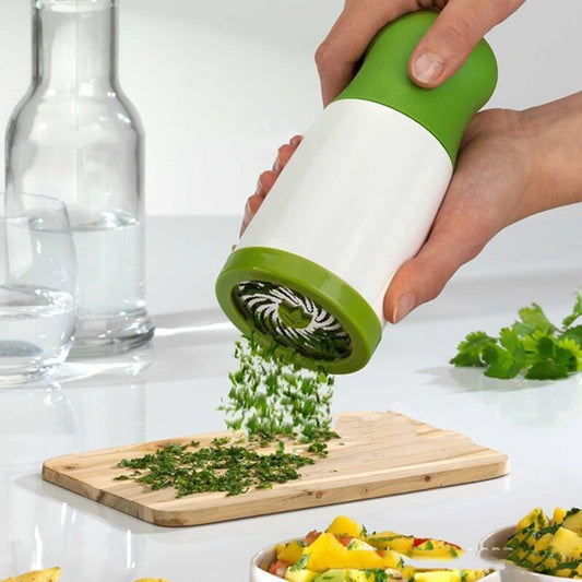 2 Pcs Green and White Manual Rotary Herb Grinder & Spice Mill - Effortless Mincing with Stainless Steel V888-ELOSUNG32109