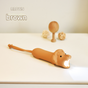 Brown Adorable Lion Silicone LED Flashlight for Kids - USB Rechargeable, Dimmable Brightness, Portable Night V888-ELOSUNG32111