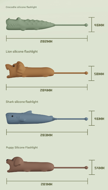 Blue Adorable Shark Silicone LED Flashlight for Kids - USB Rechargeable, Dimmable Brightness, Portable Night V888-ELOSUNG32112